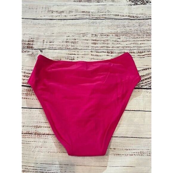 J.Crew Womens Hallie Bikini Bottom High Rise Swim Beach Fuchsia Pink Size S NWT - Picture 3 of 10